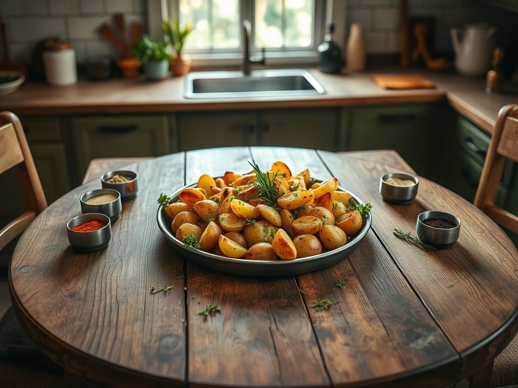Batatas Assadas Crocantes com Ervas Brasileiras
