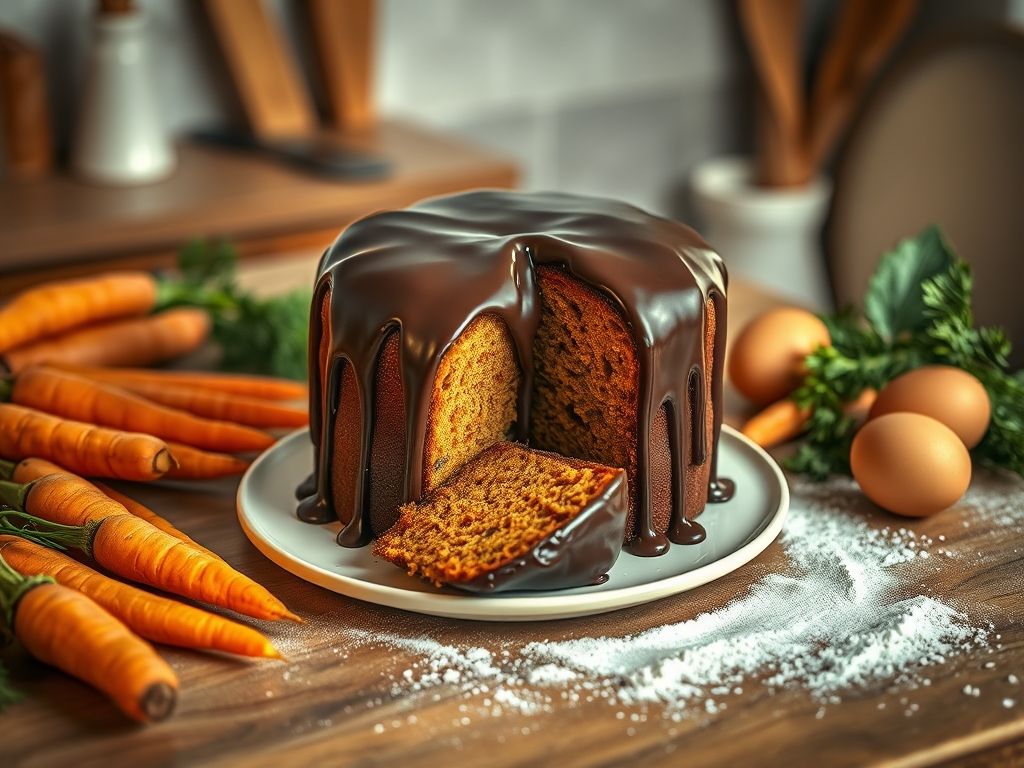 Bolo de Cenoura com Chocolate na Airfryer