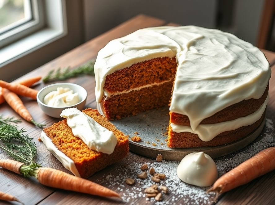 Bolo de Cenoura com Cobertura de Cream Cheese Delicioso