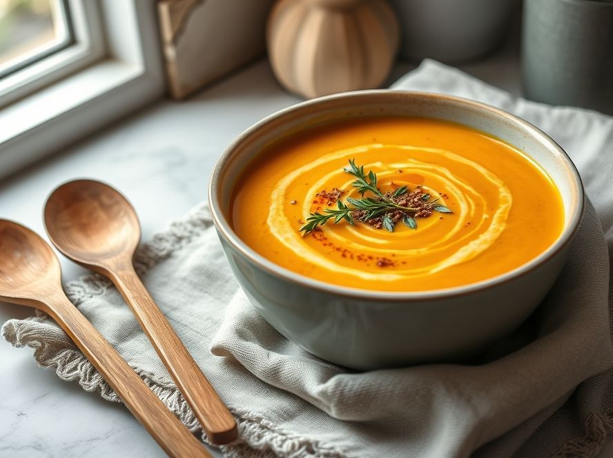 Creme de Abóbora com Gengibre e Especiarias Low Carb