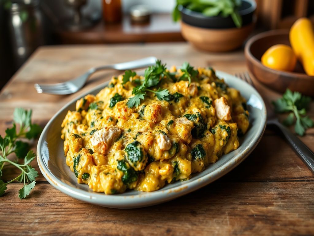 Crepioca Low Carb de Frango e Espinafre