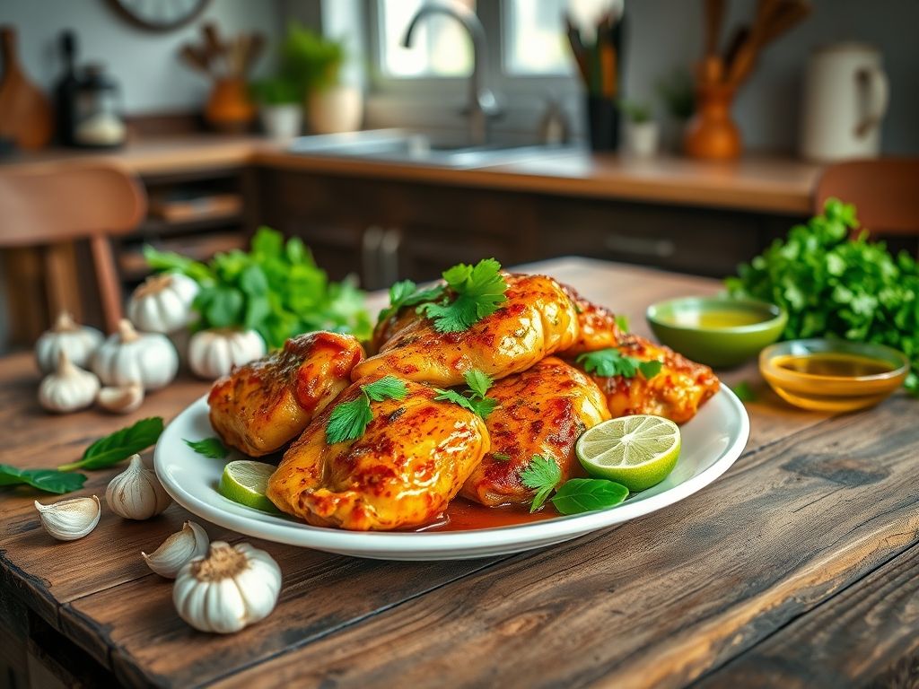 Frango ao Molho de Alho Low Carb com Toque Brasileiro