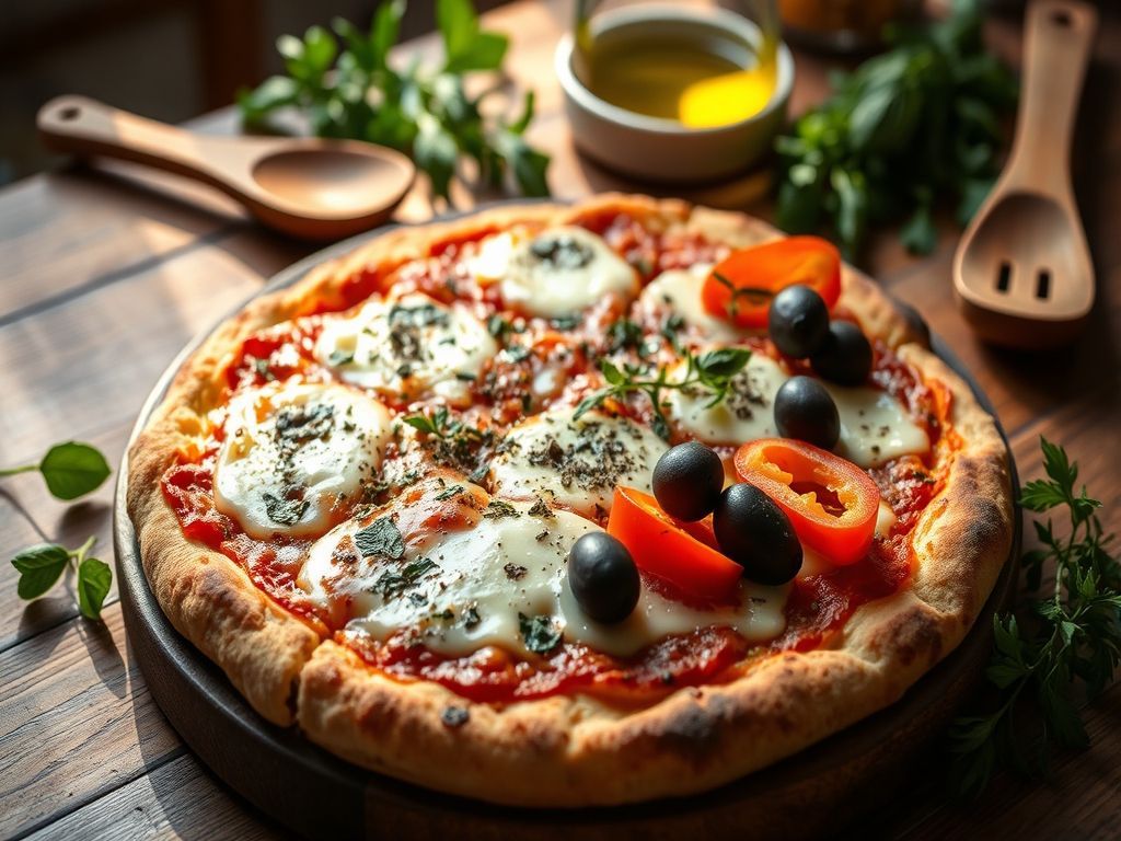 Massa de Pizza Low Carb com Queijo e Ervas