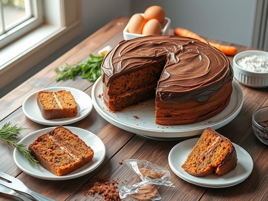 O segredo para o bolo de cenoura perfeito com cobertura de chocolate