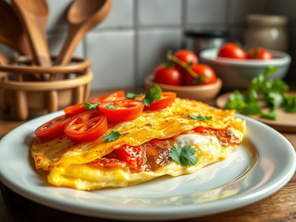 Omelete de Queijo e Tomate Low Carb com Toque Brasileiro