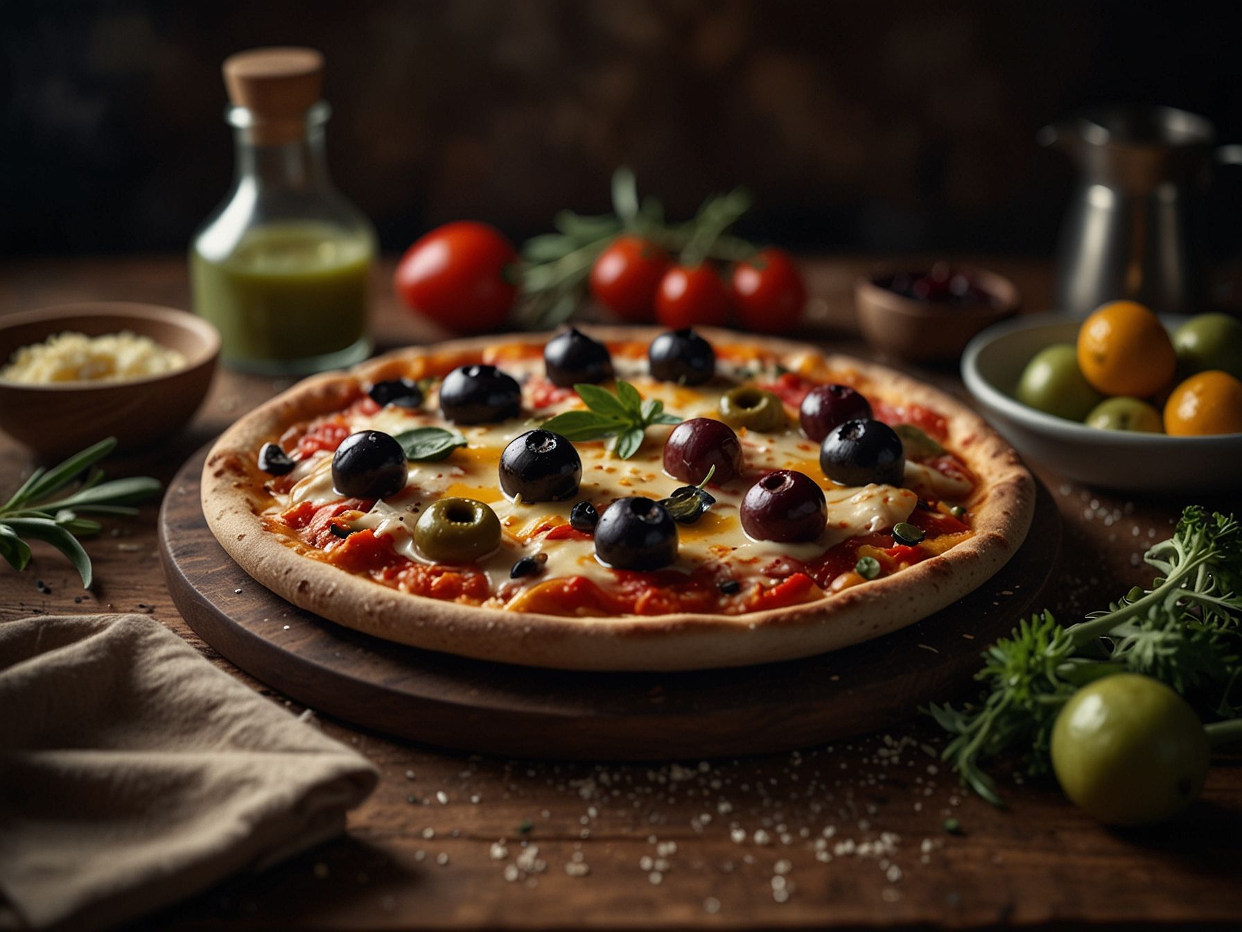 Pizza de Liquidificador Fofa com Legumes e Azeitonas