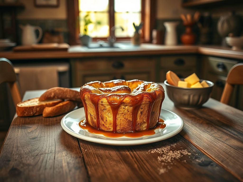 Pudim Assado de Pão Francês Delícia Sem Glúten