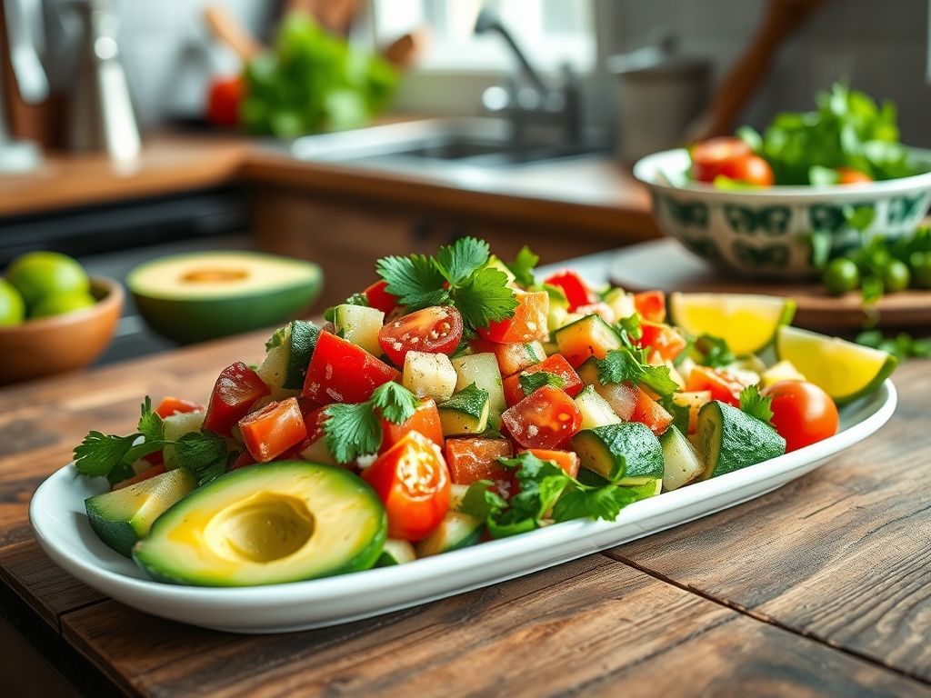 Salada de Abacate com Limão Low Carb