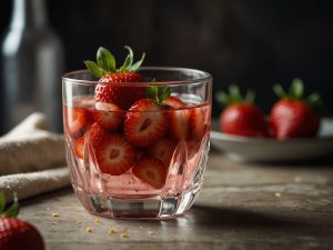 Verrine de Morango com Refresco Tônica e Toque de Limão
