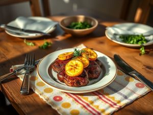Medalhão de Banana com Carne Suculenta