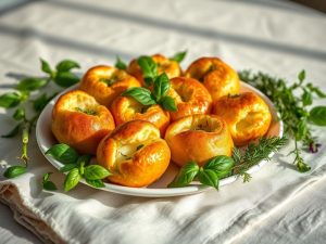 Mini Pães Recheados de Queijo e Ervas