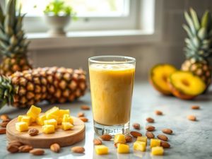 Smoothie de Amêndoa e Abacaxi Energizante