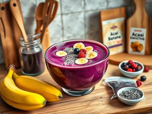 Suco de Açaí com Banana Low Carb Energizante