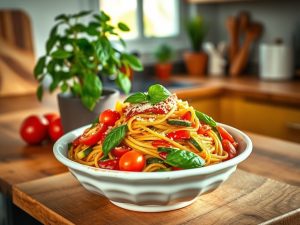 Espaguete de Pupunha com Legumes Low Carb