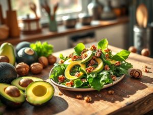 Salada de Abacate com Nozes Low Carb