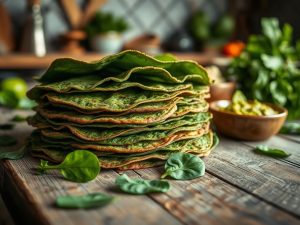 Tortilhas Low-Carb de Espinafre para Refeições Leves