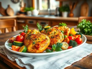 Frango Assado com Ervas Low Carb