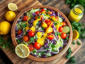 Salada de Repolho Low Carb com Molho de Mostarda e Limão