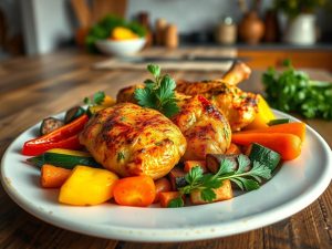 Frango com Legumes ao Forno Low Carb Delícia Brasileira