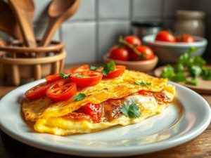 Omelete de Queijo e Tomate Low Carb com Toque Brasileiro
