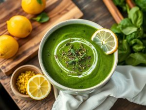 Sopa de Espinafre Low Carb com Toque de Limão