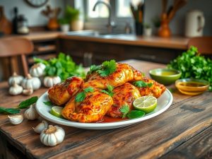 Frango ao Molho de Alho Low Carb com Toque Brasileiro