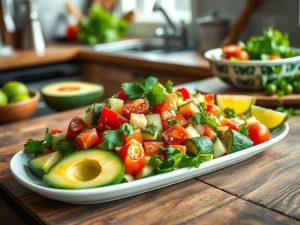 Salada de Abacate com Limão Low Carb
