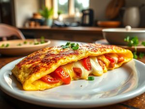 Omelete de Tomate e Queijo Low Carb