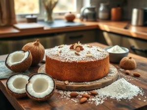Bolo de Coco com Amêndoas Low Carb
