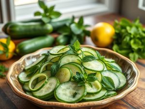 Salada de Pepino com Hortelã Low Carb Refrescante