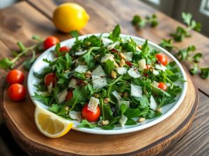 Salada de Rúcula com Queijo Parmesão Low Carb