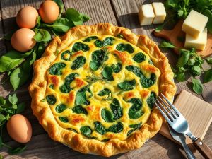 Quiche de Espinafre e Queijo Low Carb