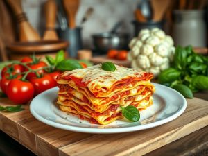 Lasanha de Couve-Flor com Queijo Low Carb