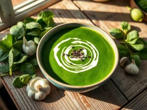 Sopa de Espinafre com Creme Low Carb
