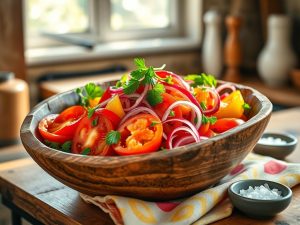 Salada de Tomate com Cebola Low Carb Tropical