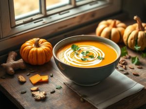 Creme de Abóbora com Gengibre Low Carb