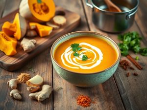 Sopa de Abóbora com Curry Low Carb Deliciosa