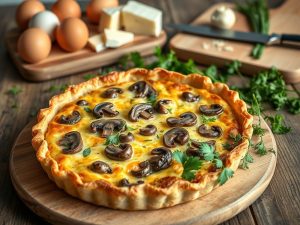 Quiche de Cogumelos e Queijo Low Carb