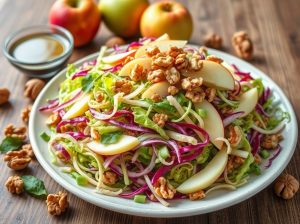 Salada de repolho com maçã e nozes low carb