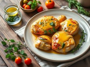 Frango ao molho de mostarda e ervas low carb