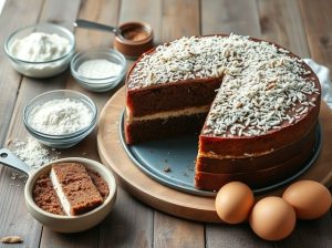 Bolo de Coco com Farinha de Amêndoas e Cacau Low Carb