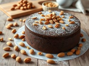 Bolo de Amêndoas com Cacau e Nozes Low Carb