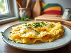 Omelete de Queijo com Ervas Finas e Especiarias Low Carb