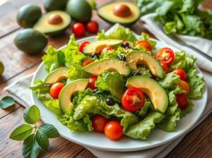 Salada de Alface com Abacate Tropical