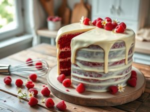 Bolo Red Velvet com Ganache de Chocolate Branco dos Sonhos