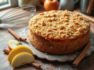 Bolo de maçã com especiarias e cobertura crocante