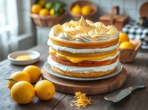 Bolo de Limão Siciliano com Recheio de Merengue Delicioso