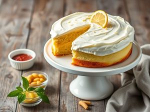 Bolo de Iogurte com Limão e Cobertura de Cream Cheese