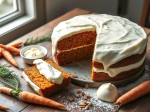 Bolo de Cenoura com Cobertura de Cream Cheese Delicioso