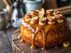 Bolo de Banana Caramelado com Toque Salgado